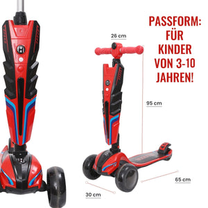 Habib 3-Rad Roller mit LED-Licht | Kinderroller 3-10 Jahre, bis 95 cm - HabibSport