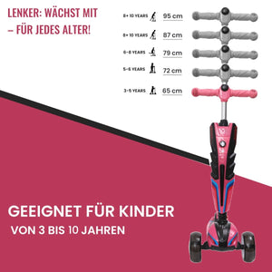 Habib 3-Rad Roller mit LED-Licht | Kinderroller 3-10 Jahre, bis 95 cm - HabibSport