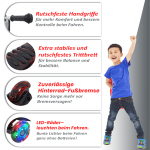 Habib 3D Kinderroller 3-Rad mit LED Licht | Höhenverstellbar - HabibSport