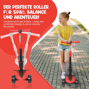 Habib Gruppe 3 - Rad Kinderroller mit LED Rädern & Sitz | Faltbar Höhenverstellbar - Europebazar