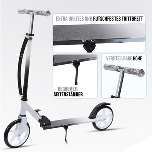 Habib Gruppe Cityroller - Kick Scooter - Kinderroller für Kinder und Jugendliche Zertifiziert vom TÜV Süd - Faltbarer Aluminium - Tretroller Höhenverstellbar - 200mm Räder - Tragbar - ab 10 Jahren - Europebazar