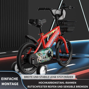Habib Gruppe Dino Jungenfahrrad 12" 14" 16" | Set mit Schutzpads & Pumpe - Europebazar