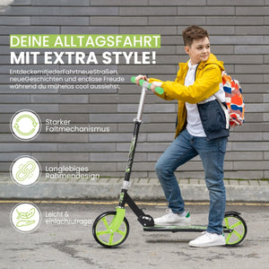 Habib Gruppe Kickroller mit 205mm XXL Rädern | Klappbar & bis 100kg - Europebazar