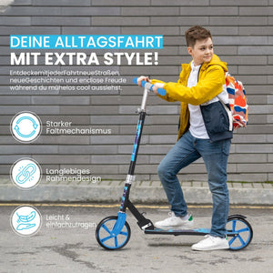 Habib Gruppe Kickroller mit 205mm XXL Rädern | Klappbar & bis 100kg - Europebazar