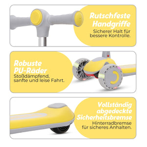 Habib Gruppe Kinderroller 3 - Rad mit LED Licht | Klappbar & Höhenverstellbar - Europebazar