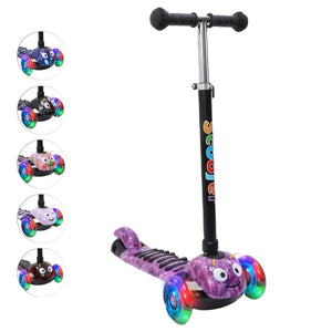 Habib Gruppe Kinderroller, 3 - Räder, Kinderscooter für Jungen & Mädchen 3 - 8 Jahre mit LED - Rädern, Höhenverstellung, rutschfest, Max. 50 KG - Europebazar