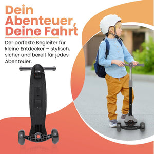 Habib Gruppe Kinderroller Tretroller 3 - Rad - LED Frontlicht, Rücklicht & Leuchtendes Deck Scooter, Faltbar, Höhenverstellbar, rutschfest & Pannensicher (3 - 10 Jahre) - Europebazar