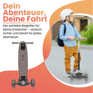 Habib Gruppe Kinderroller Tretroller 3 - Rad - LED Frontlicht, Rücklicht & Leuchtendes Deck Scooter, Faltbar, Höhenverstellbar, rutschfest & Pannensicher (3 - 10 Jahre) - Europebazar