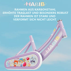 Habib Gruppe Mädchenfahrrad Komplettset | 12, 14, 16 Zoll | Inkl. Luftpumpe & 6 - teiligem Schutz - Set | Karbonstahlrahmen & Duales Bremssystem | Mitwachsend & sicher für Mädchen 3 - 8 Jahre - Europebazar