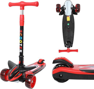 Habib Gruppe Plane Scooter Kinderroller | 3 - Rad, LED - Licht & Faltbar - Europebazar