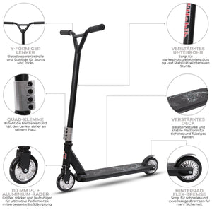 Habib Gruppe Stunt Scooter 360° | 110mm Alukern Räder & ABEC 9 - Europebazar