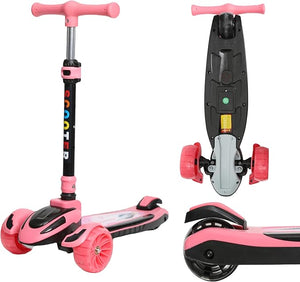 Habib Gruppe Train Scooter Kinderroller | 3 - Rad, LED - Licht & Faltbar - Europebazar
