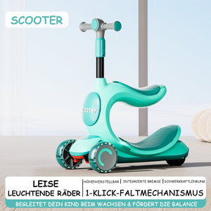 Habib Kinderroller 3-Rad mit LED Licht | Klappbar & Höhenverstellbar - HabibSport