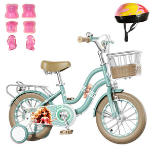 Habib Mädchenfahrrad 12 14 16 Zoll | Retro Weidenkorb Helm Schutzset Pumpe - HabibSport