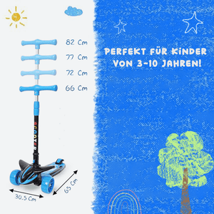 Habib Plane Scooter Kinderroller | 3-Rad, LED-Licht & Faltbar - HabibSport