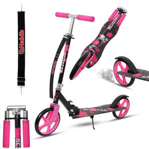 Kickroller Kinderroller – Klappbar, 4 - Stufig Höhenverstellbar, XXL Räder, bis 100kg Belastbar, Tretroller Kickscooter Cityroller für Groß und Klein - Europebazar