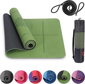 Premium Yogamatte Rutschfest 183x61 cm - Ökologische Sportmatte für Pilates & Yoga - Inkl. Tragegurt und Tasche - Ideal für Fitness & Gymnastik - Reise - Freundlich - Airex - kompatibel - Europebazar