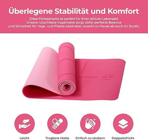Yogamatte Satz inklusive Yogablöcke - Rutschfeste Gepolsterte Trainingsmatte für Fitness Inklusive Yogagurt und Tasche - 2er Set YogaBlöcke Unterstützung für Pilates,Meditation,Erholung - Europebazar
