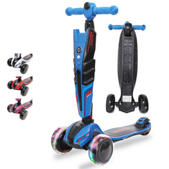 Habib 3-Rad Roller mit LED-Licht | Kinderroller 3-10 Jahre, bis 95 cm