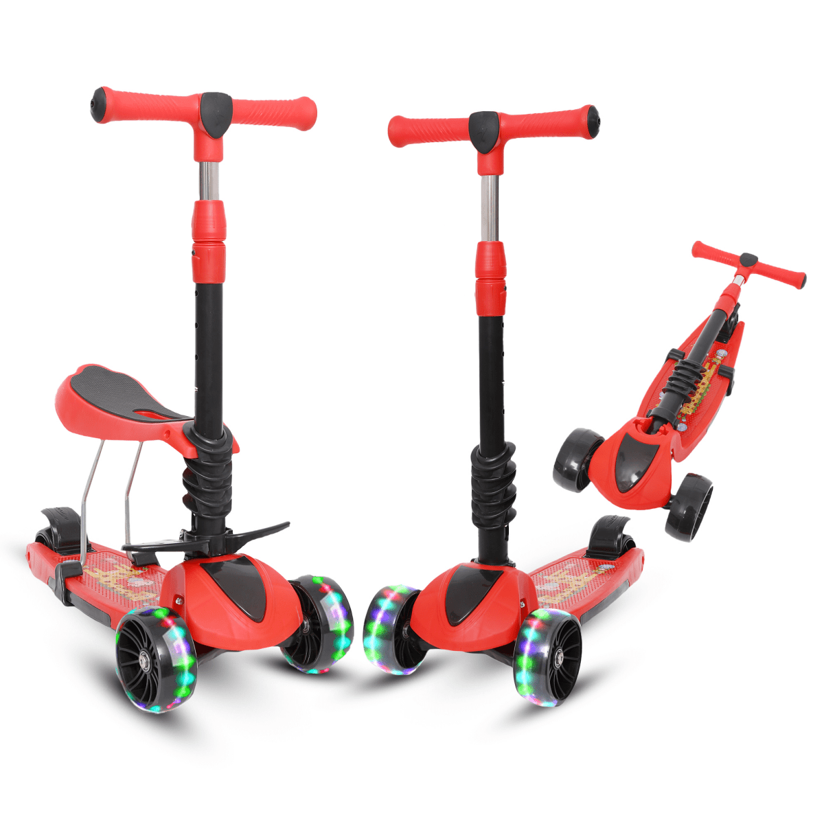 Habib 3-Rad Kinderroller mit LED Rädern & Sitz | Faltbar Höhenverstellbar - HabibSport