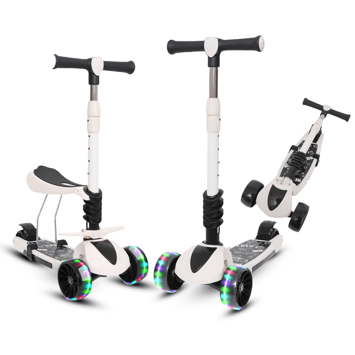 Habib 3-Rad Kinderroller mit LED Rädern & Sitz | Faltbar Höhenverstellbar - HabibSport