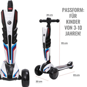 Habib 3-Rad Roller mit LED-Licht | Kinderroller 3-10 Jahre, bis 95 cm - HabibSport