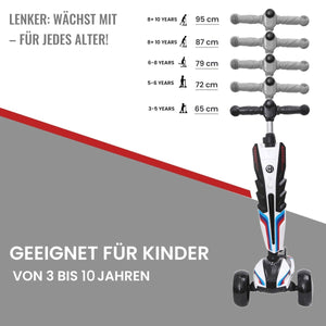 Habib 3-Rad Roller mit LED-Licht | Kinderroller 3-10 Jahre, bis 95 cm - HabibSport