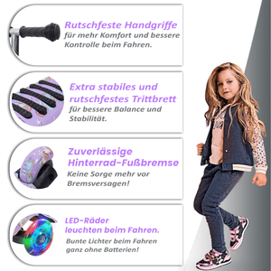 Habib 3D Kinderroller 3-Rad mit LED Licht | Höhenverstellbar - HabibSport