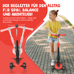 Habib 3in1 Kinderroller ab 3 Jahre | Sitz Fußstützen klappbar LED Räder - HabibSport