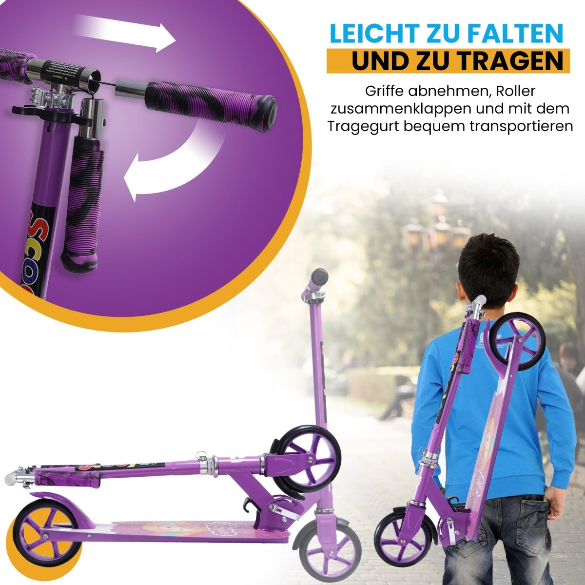 Habib Cityroller für Kinder & Jugendliche | Breites Deck, faltbar & bis 100kg - HabibSport