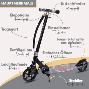 Habib Cityroller für Kinder & Jugendliche | Breites Deck, faltbar & bis 100kg - HabibSport