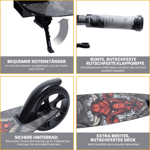 Habib Cityroller für Kinder & Jugendliche | Breites Deck, faltbar & bis 100kg - HabibSport
