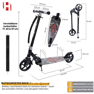 Habib Cityroller für Kinder & Jugendliche | Breites Deck, faltbar & bis 100kg - HabibSport