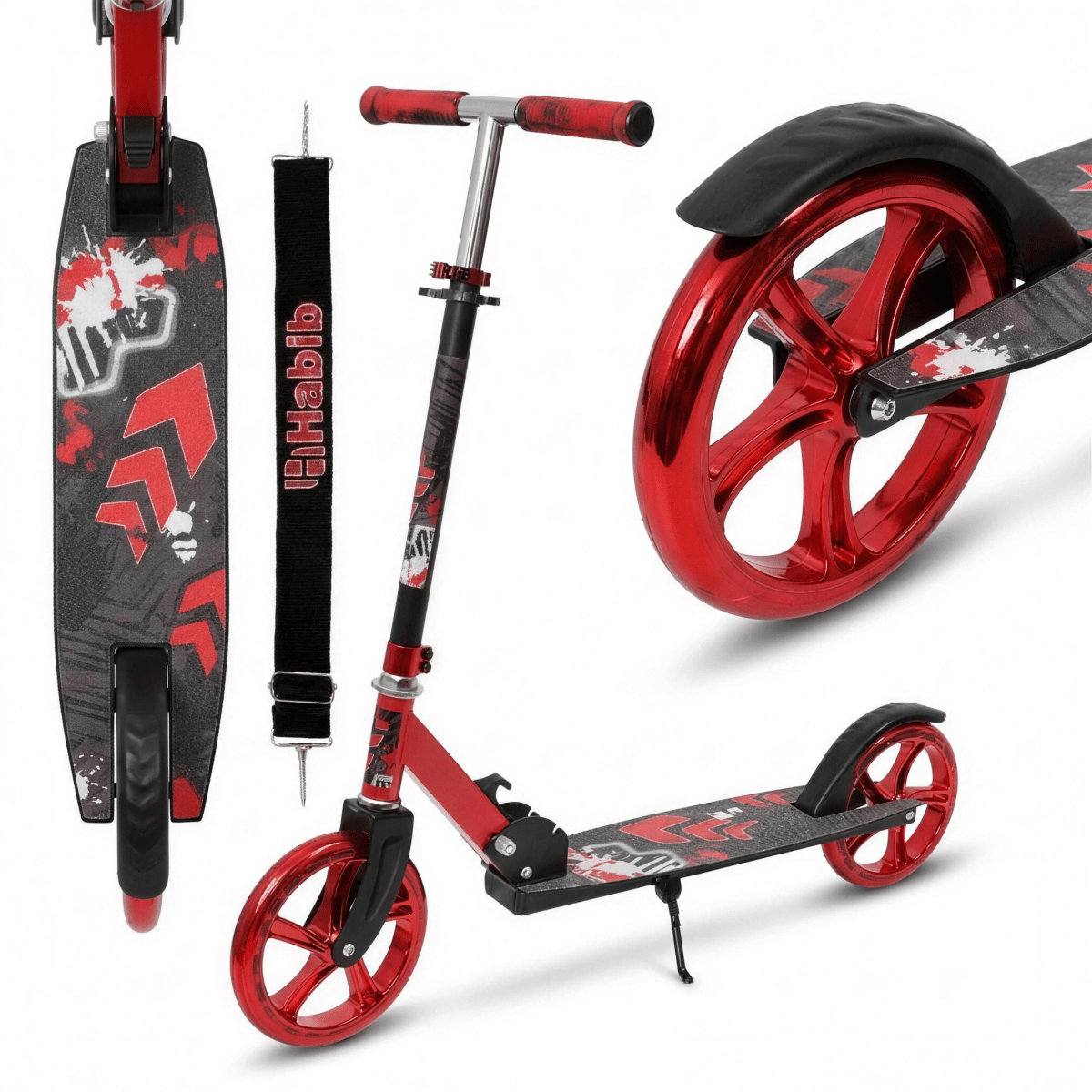 Habib Cityroller mit XXL Glanz-Rädern | Klappbar & bis 100kg - HabibSport