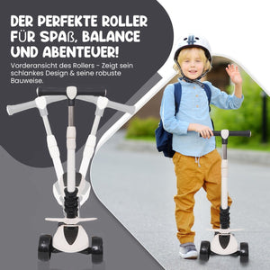 Habib Gruppe 3 - Rad Kinderroller mit LED Rädern & Sitz | Faltbar Höhenverstellbar - Europebazar