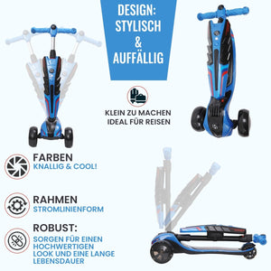 Habib Gruppe 3 - Rad Roller mit LED - Licht | Klappbar & bis 100kg belastbar - Europebazar