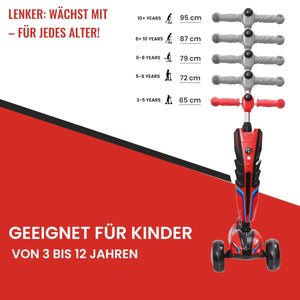 Habib Gruppe 3 - Rad Roller mit LED - Licht | Klappbar & bis 100kg belastbar - Europebazar