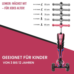 Habib Gruppe 3 - Rad Roller mit LED - Licht | Klappbar & bis 100kg belastbar - Europebazar