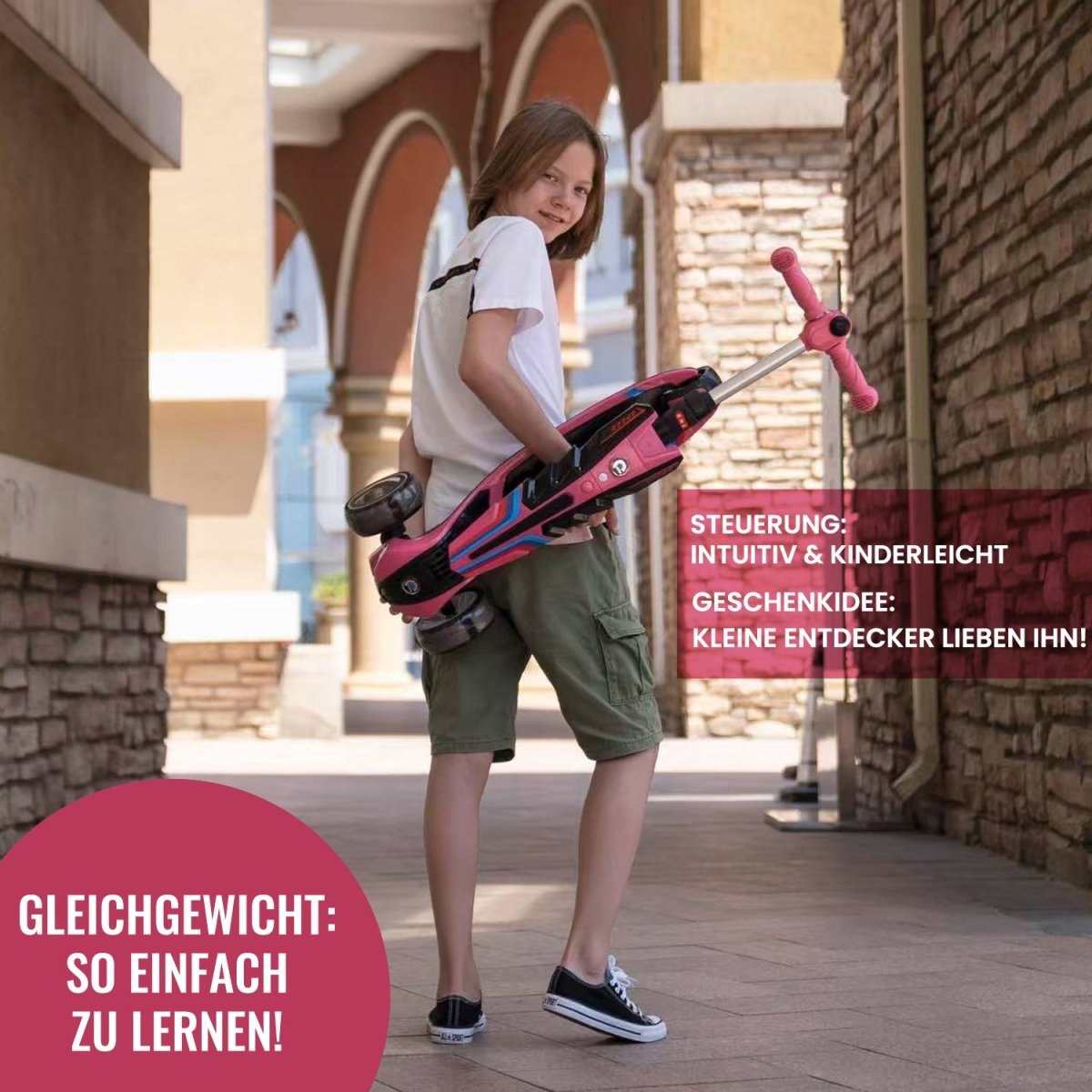 Habib Gruppe 3 - Rad Roller mit LED - Licht | Klappbar & bis 100kg belastbar - Europebazar
