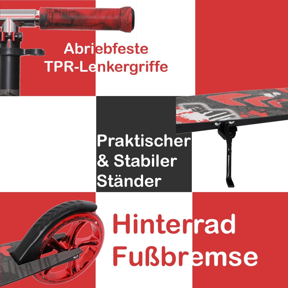 Habib Gruppe Cityroller mit XXL Glanz - Rädern | Klappbar & bis 100kg - Europebazar