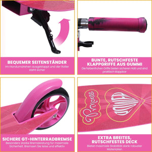 Habib Gruppe Cityroller Tretroller Scooter Kinderroller Jugendroller (6 - 16 Jahre) Zusammenklappbar Tragbar Roller Breites Deck Höhenverstellbar Bunte Griffe - Europebazar