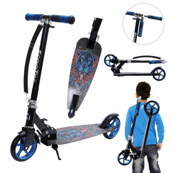 Habib Gruppe Cityroller Tretroller Scooter Kinderroller Jugendroller (6 - 16 Jahre) Zusammenklappbar Tragbar Roller Breites Deck Höhenverstellbar Bunte Griffe - Europebazar