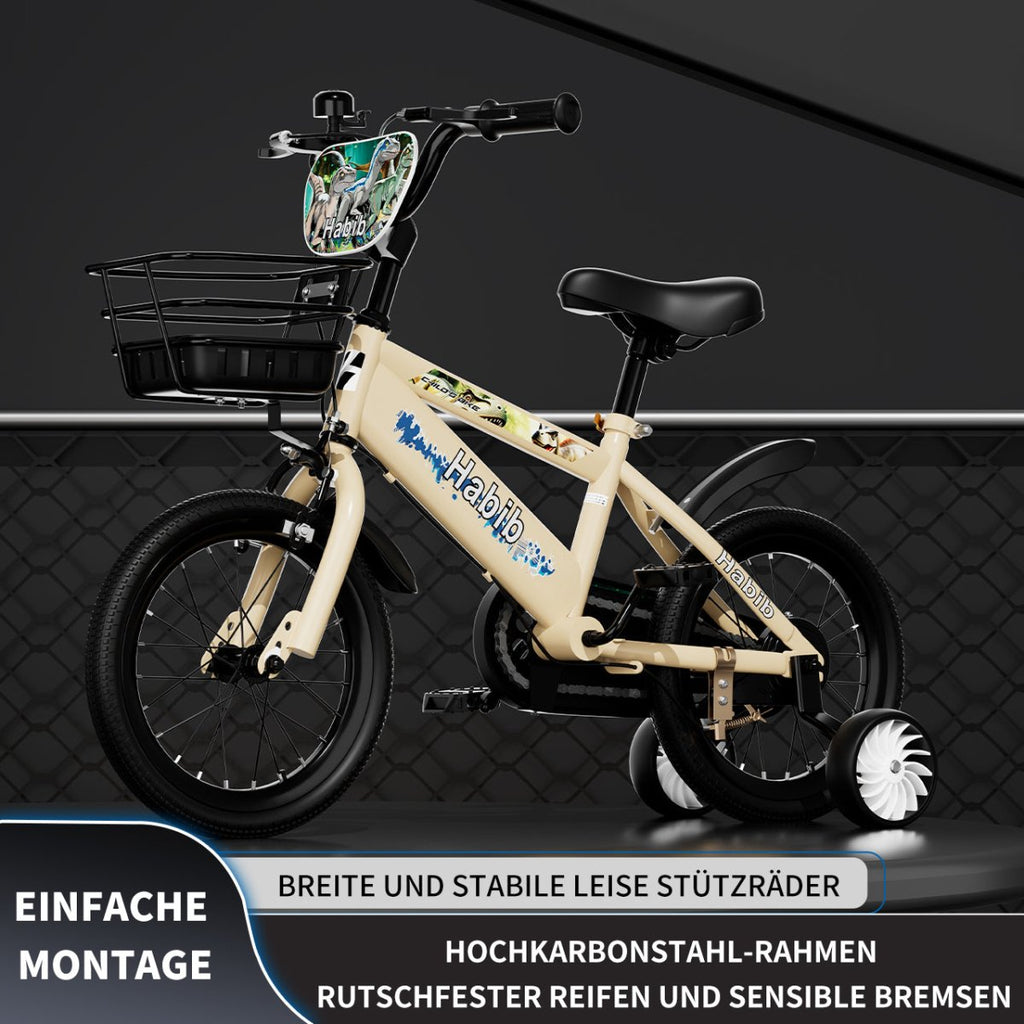 Habib Gruppe Dino Jungenfahrrad 12" 14" 16" | Set mit Schutzpads & Pumpe - Europebazar