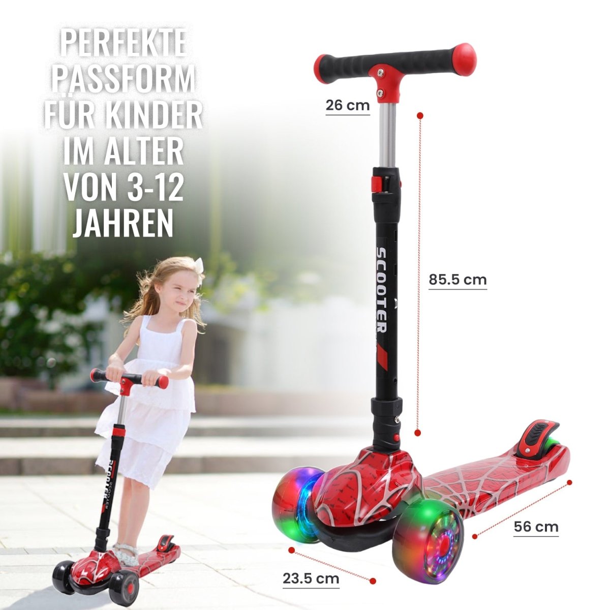 Habib Gruppe Galaxy Roller 3 - Rad mit LED Licht | Klappbar & Verstellbar - Europebazar