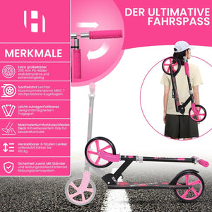 Habib Gruppe Kickroller mit 205mm XXL Rädern | Klappbar & bis 100kg - Europebazar