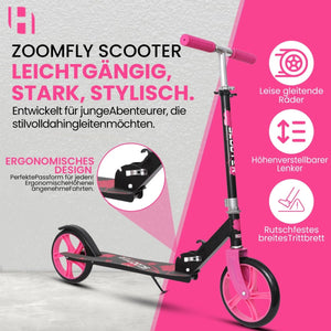 Habib Gruppe Kickroller mit 205mm XXL Rädern | Klappbar & bis 100kg - Europebazar