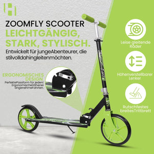 Habib Gruppe Kickroller mit 205mm XXL Rädern | Klappbar & bis 100kg - Europebazar
