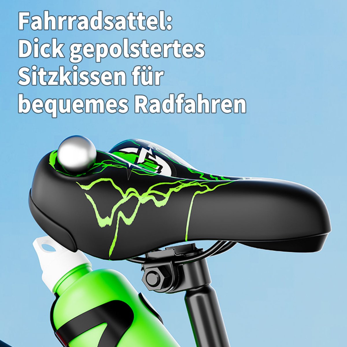 Habib Gruppe Kinderfahrrad Jungenfahrrad 12 14 16 Zoll ab 3 Jahre – mit LED Stützrädern, Korb, Klingel & GRATIS Helm & Pumpe, Vorderradbremse - Europebazar