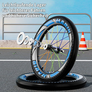 Habib Gruppe Kinderfahrrad Jungenfahrrad 12 14 16 Zoll ab 3 Jahre – mit LED Stützrädern, Korb, Klingel & GRATIS Helm & Pumpe, Vorderradbremse - Europebazar
