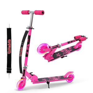 Habib Gruppe Kinderroller mit LED Rädern | Klappbar & 4 - fach Verstellbar - Europebazar